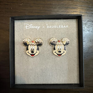 Women's Disney x Baublebar Mickey Mouse Earrings One Size Black Gold